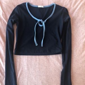 YesStyle navy blue crop top